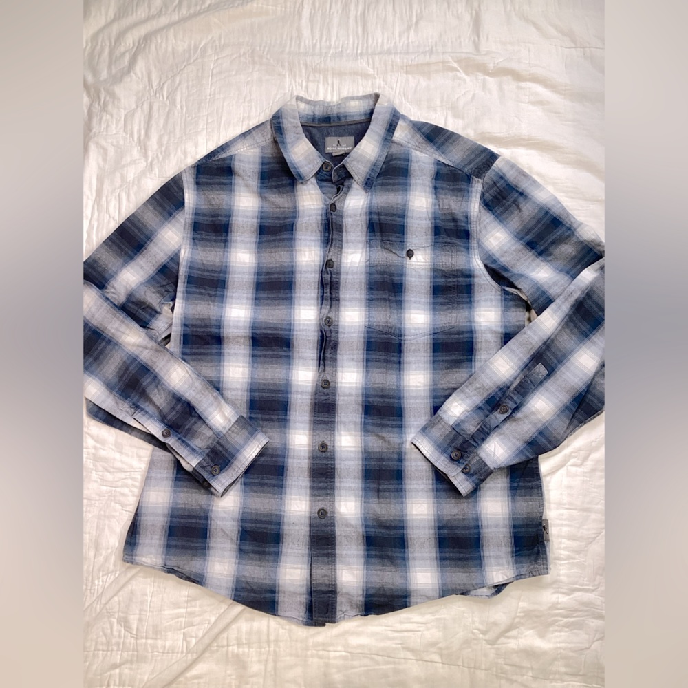 Men’s Royal Robbins Standard Fit Long Sleeve Button Up Plaid Shirt XL
